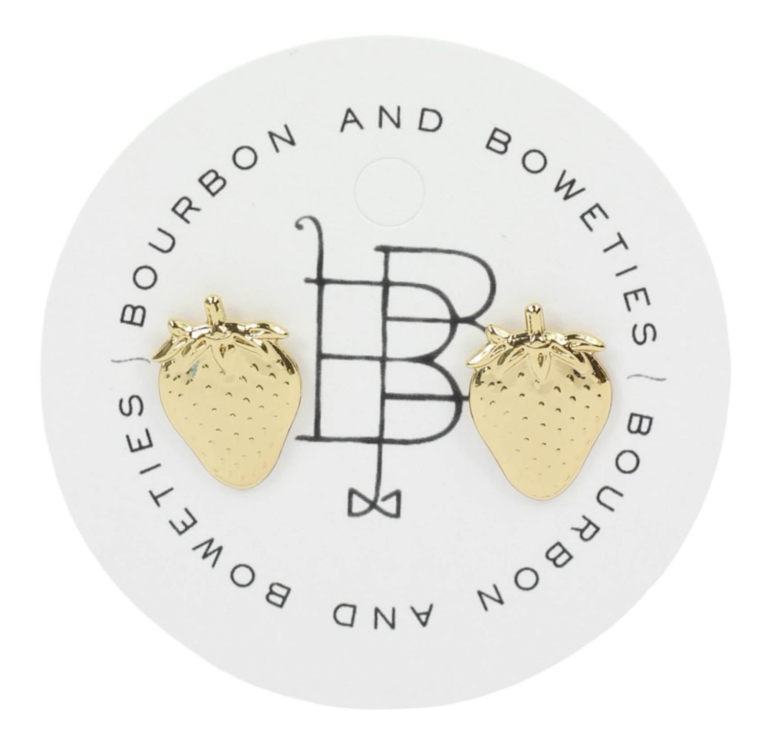 Gold Strawberry Stud Earrings