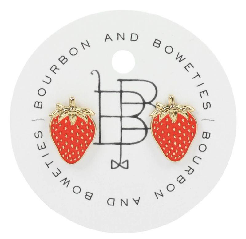 Red Strawberry Stud Earrings
