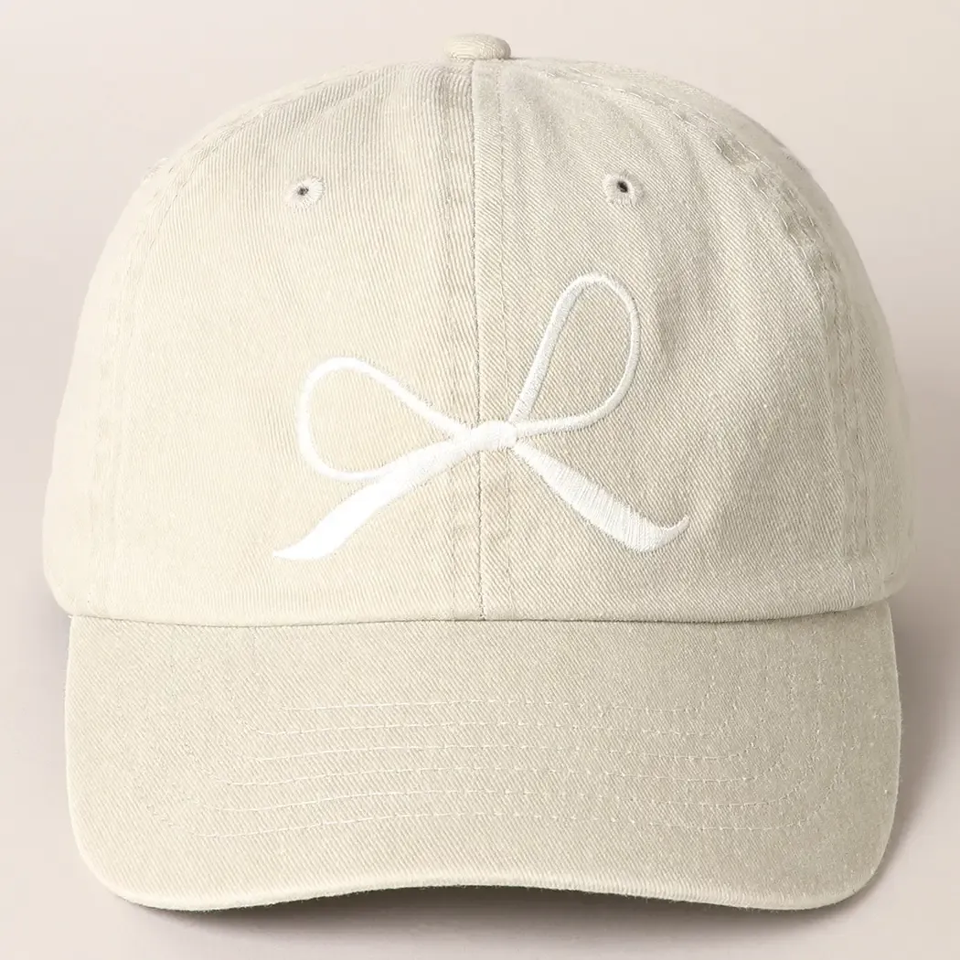 Bow Embroidered Ball Cap