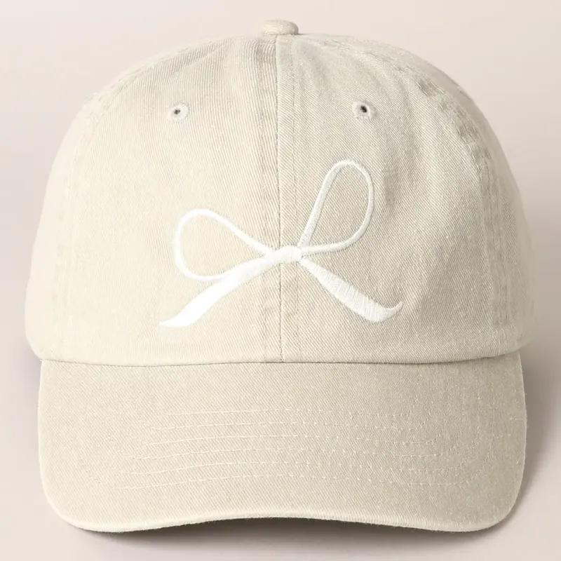 Bow Embroidered Ball Cap