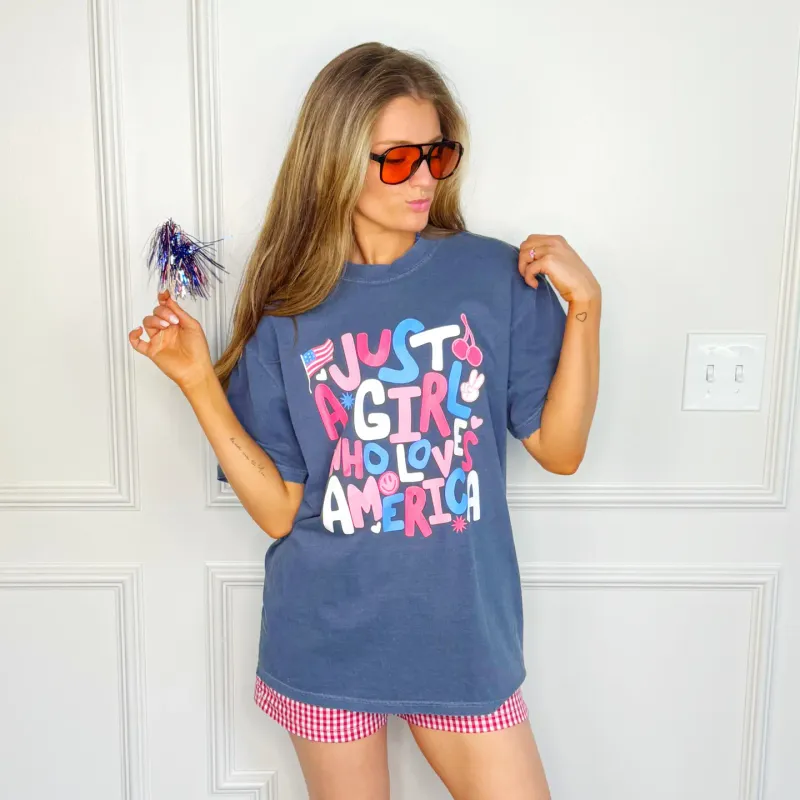Just a Girl Who Loves America Tee
