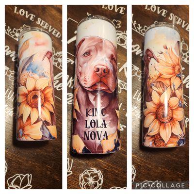 Pitbull Sunflowers 20 oz Skinny Tumbler