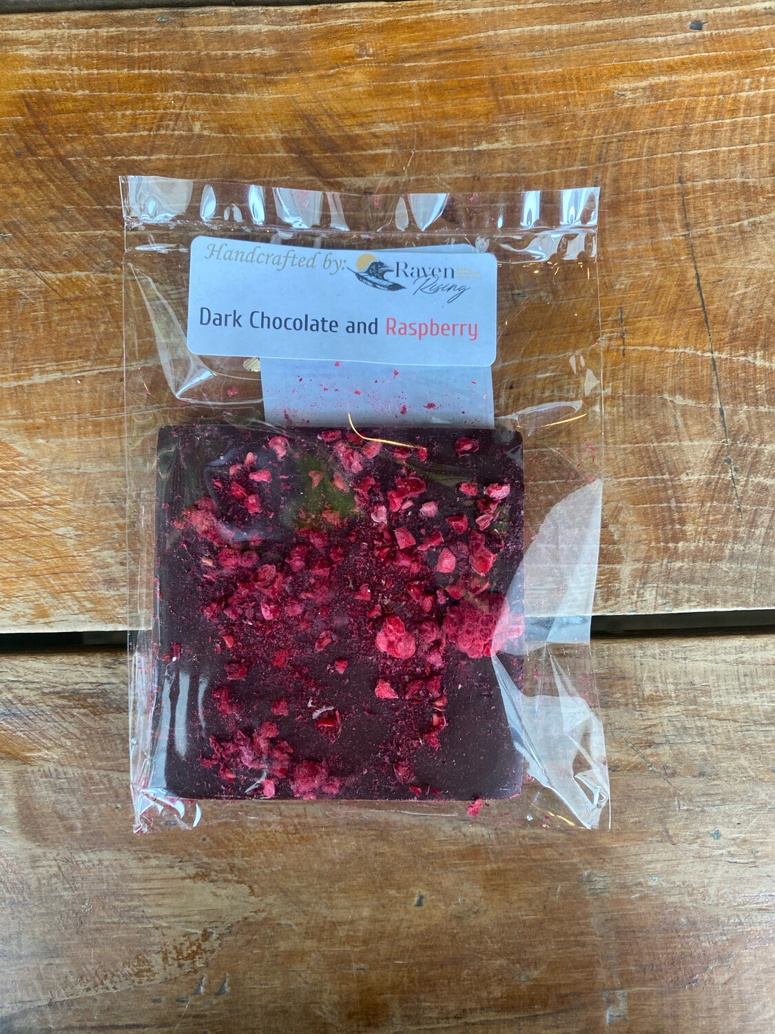 Hand Crafted Local Dark Chocolate with Raspberries