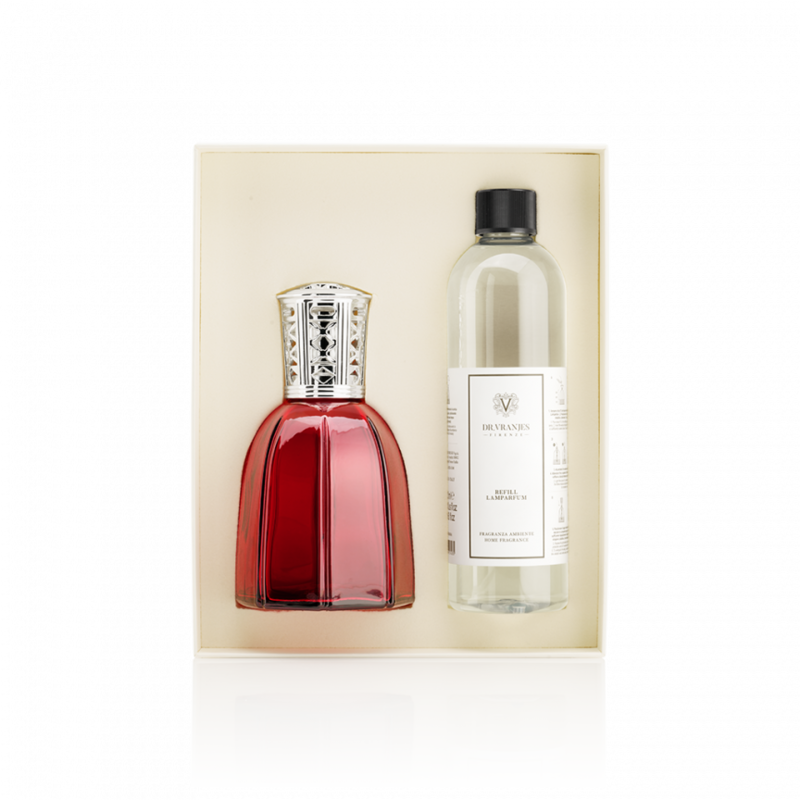 LAMPARFUM IN VETRO RUBINO CON RICARICA, Lampada e Ricarica 500 ml: Lampada e Ricarica 500 ml Ambra