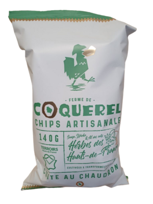 Chips artisanale Herbes des Hauts de France cuite au chaudron Coquerel