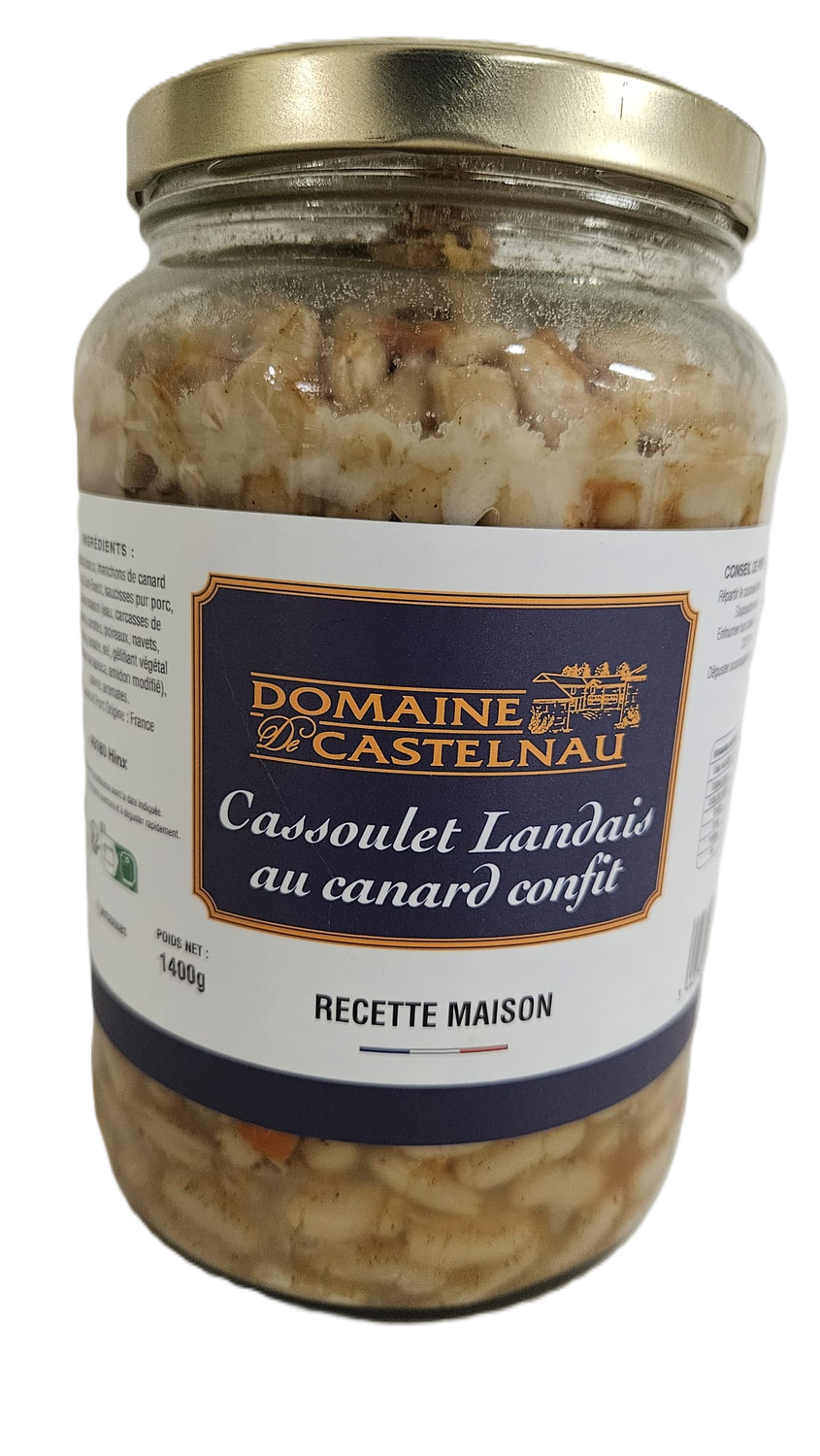 Bocal Cassoulet Landais au canard confit -1400g Bocal Cassoulet Landais au canard confit -1400g