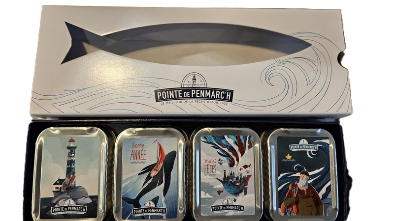 Coffret de 4 boîtes de sardine Spéciale Fête Coffret de 4 boîtes de sardine Spéciale Fête