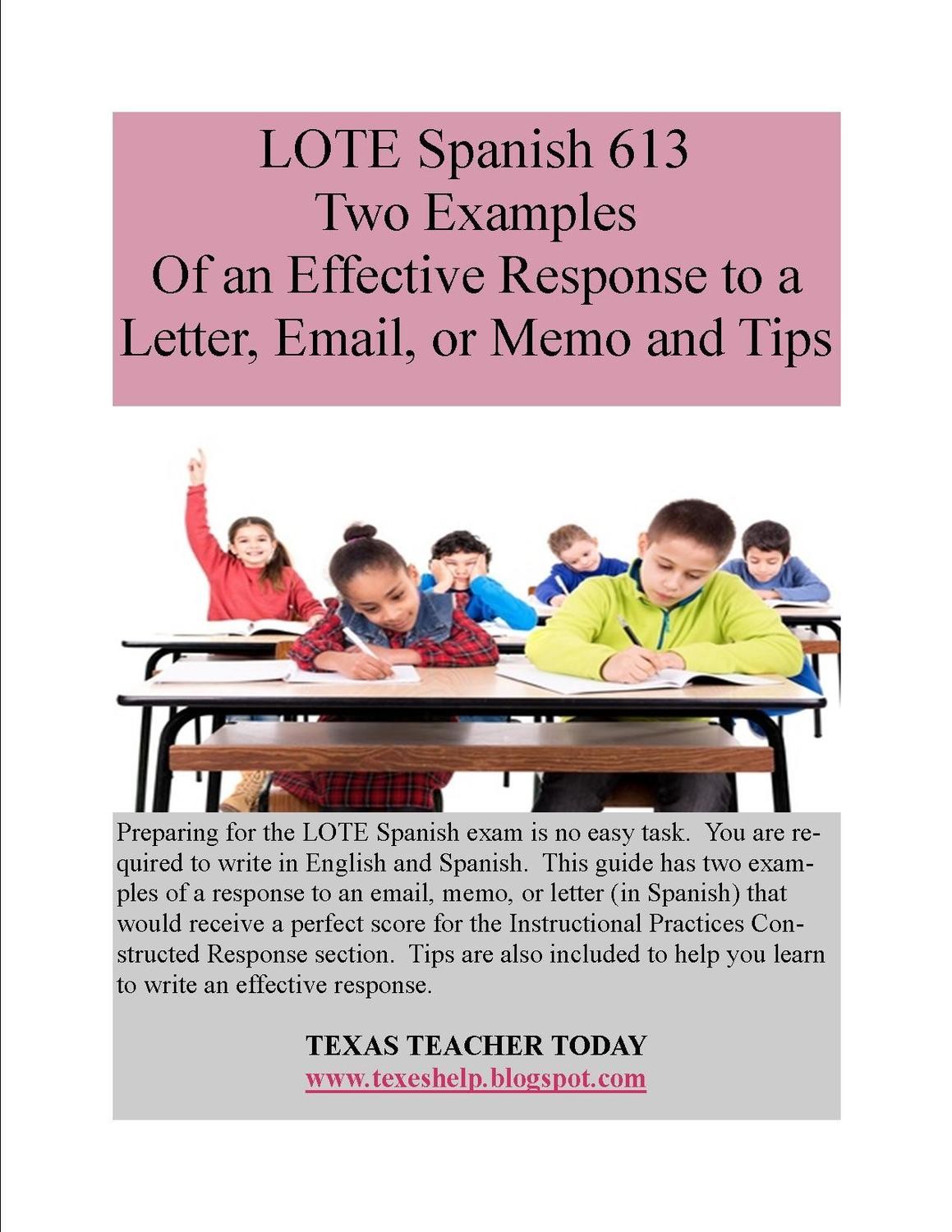 LOTE Spanish Two Examples of Response to Email and Tips