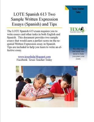 LOTE Spanish 613 Two Sample Written Expression Essays in Spanish