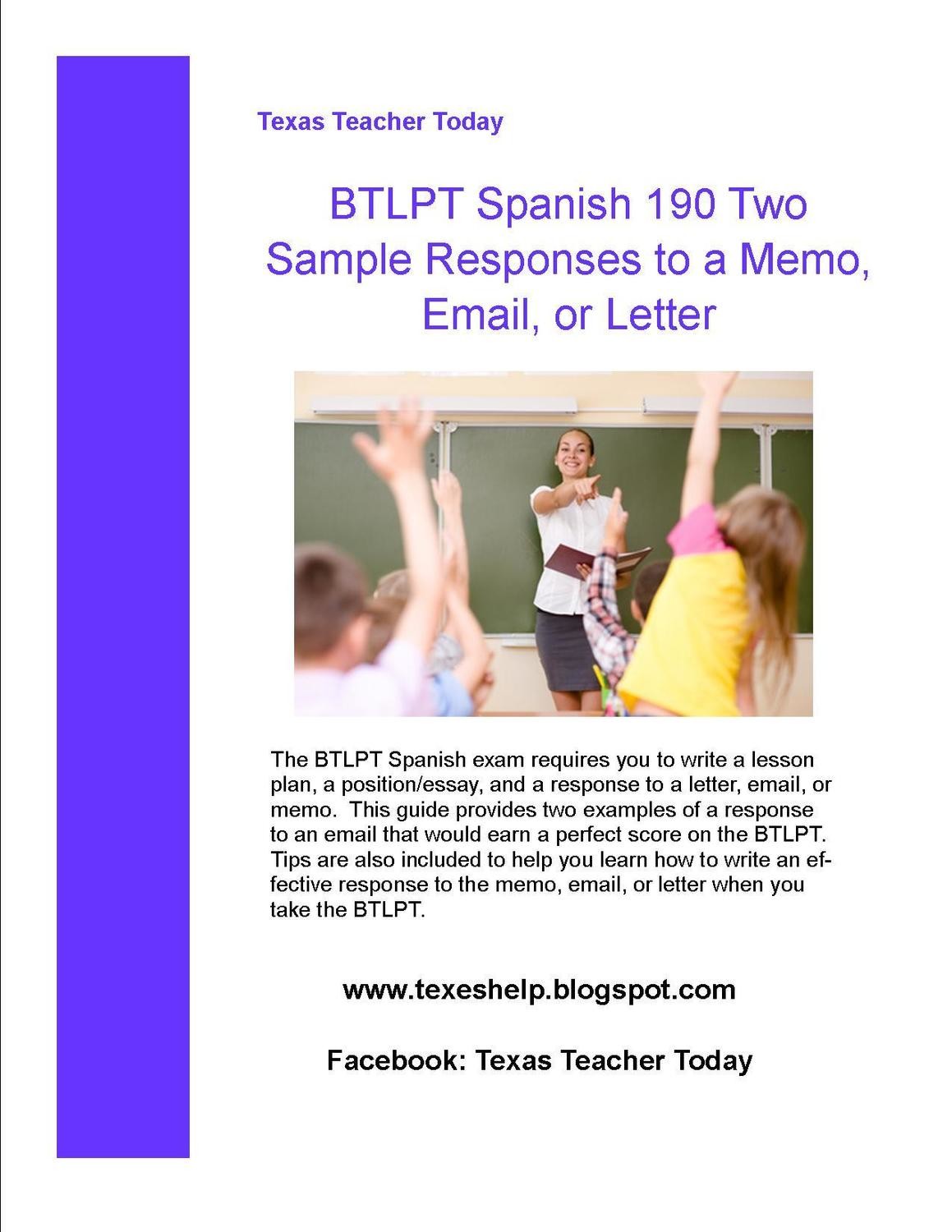 BTLPT Spanish Two Sample Responses to Email and Tips