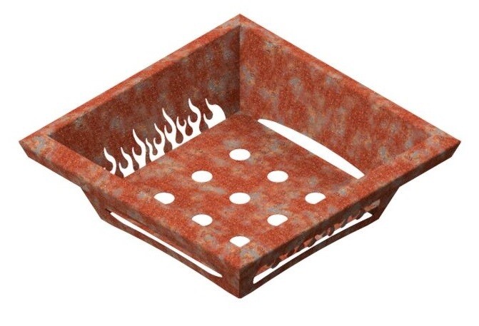 “Flaming Steel Firepit” - Corten (620x620x200mm)
