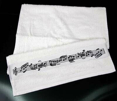 Handtuch für Musiker mit Noten und Notenschlüssel