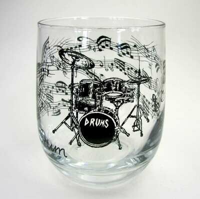 Glas mit Schlagzeug Drum