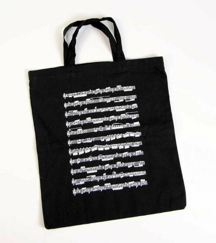 Baumwolltasche Noten schwarz Baumwolltasche Noten schwarz