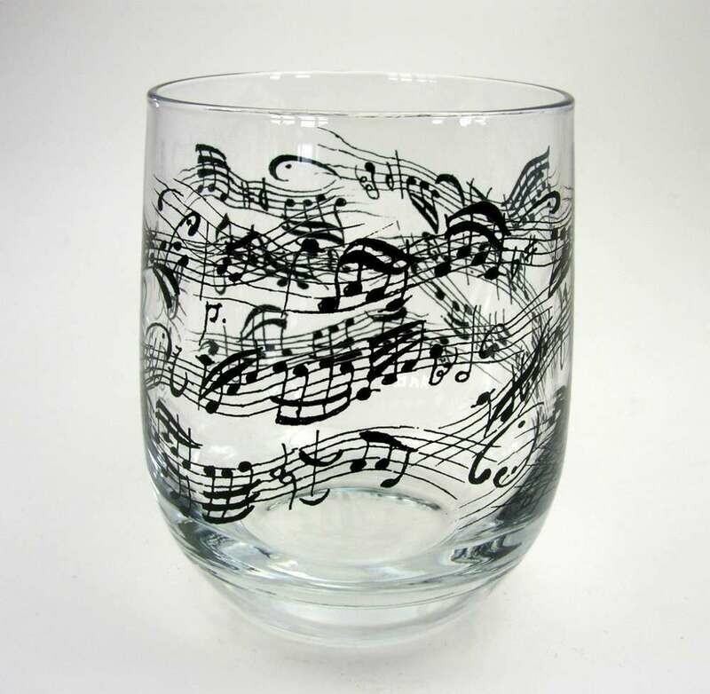Glas mit Noten