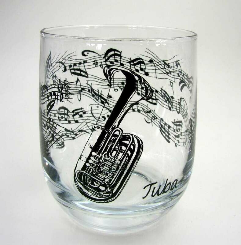 Glas mit Tuba Bass