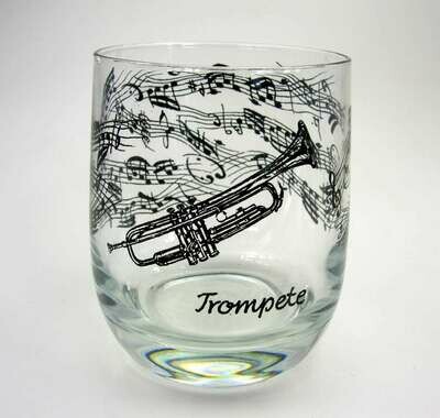 Glas mit Trompete Trumpet