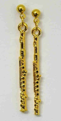 Ohrstecker Querflöte goldfarben Flute