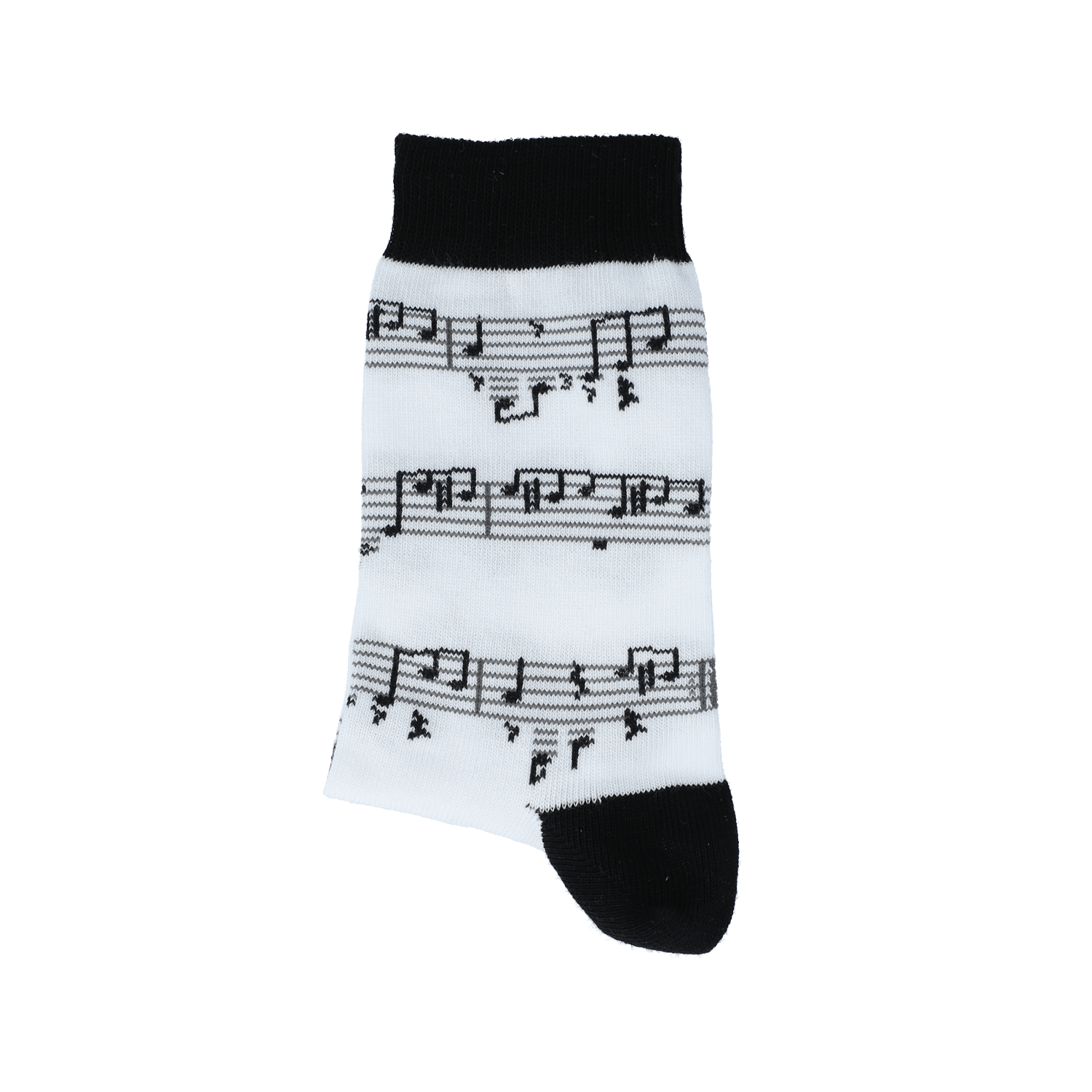 Socken mit Notenaufdruck in weiß