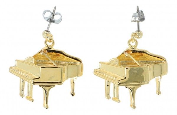 Ohrstecker Piano Flügel Klavier goldfarben