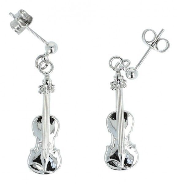 Ohrstecker Violine Geige Cello silberfarben