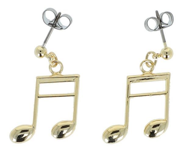 Ohrstecker 16 Note goldfarben