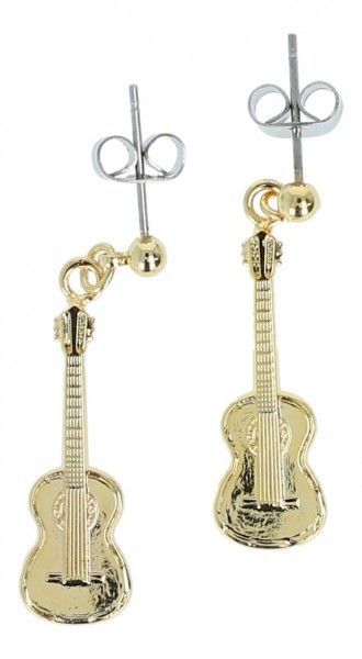 Ohrstecker Gitarre goldfarben