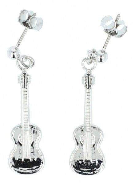 Ohrstecker Gitarre silberfarben