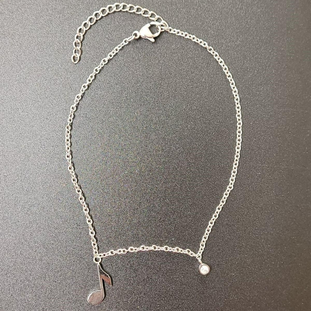 Fußkette mit Achtelnote und Kristall