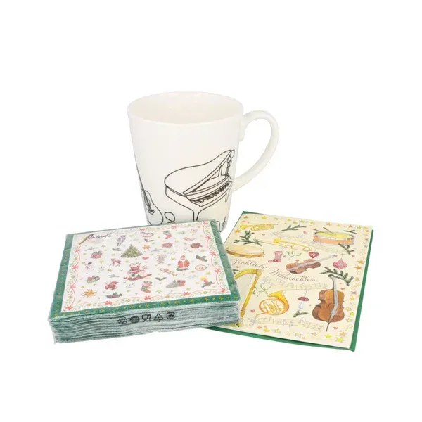Geschenkset Wunderbar Becher + Servietten + Karte
