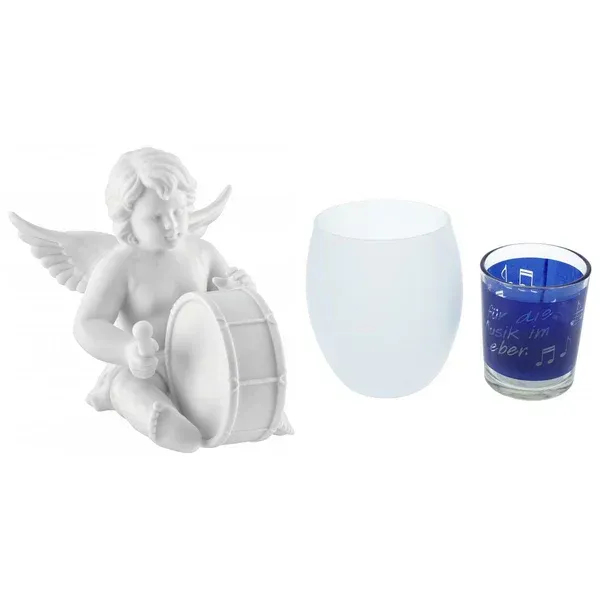 Geschenkset Engel mit Trommel + Teelicht