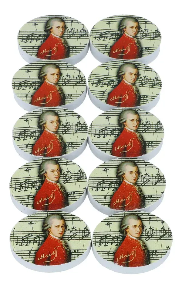10 Stück Radierer Wolfgang Amadeus Mozart
