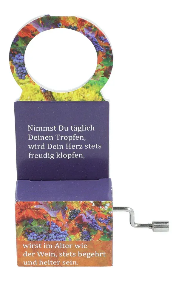 Geburtstag Drehorgel MusicboxSpieluhr für Weinflaschen mit Trink Brüderlein trink von Gus Bachus