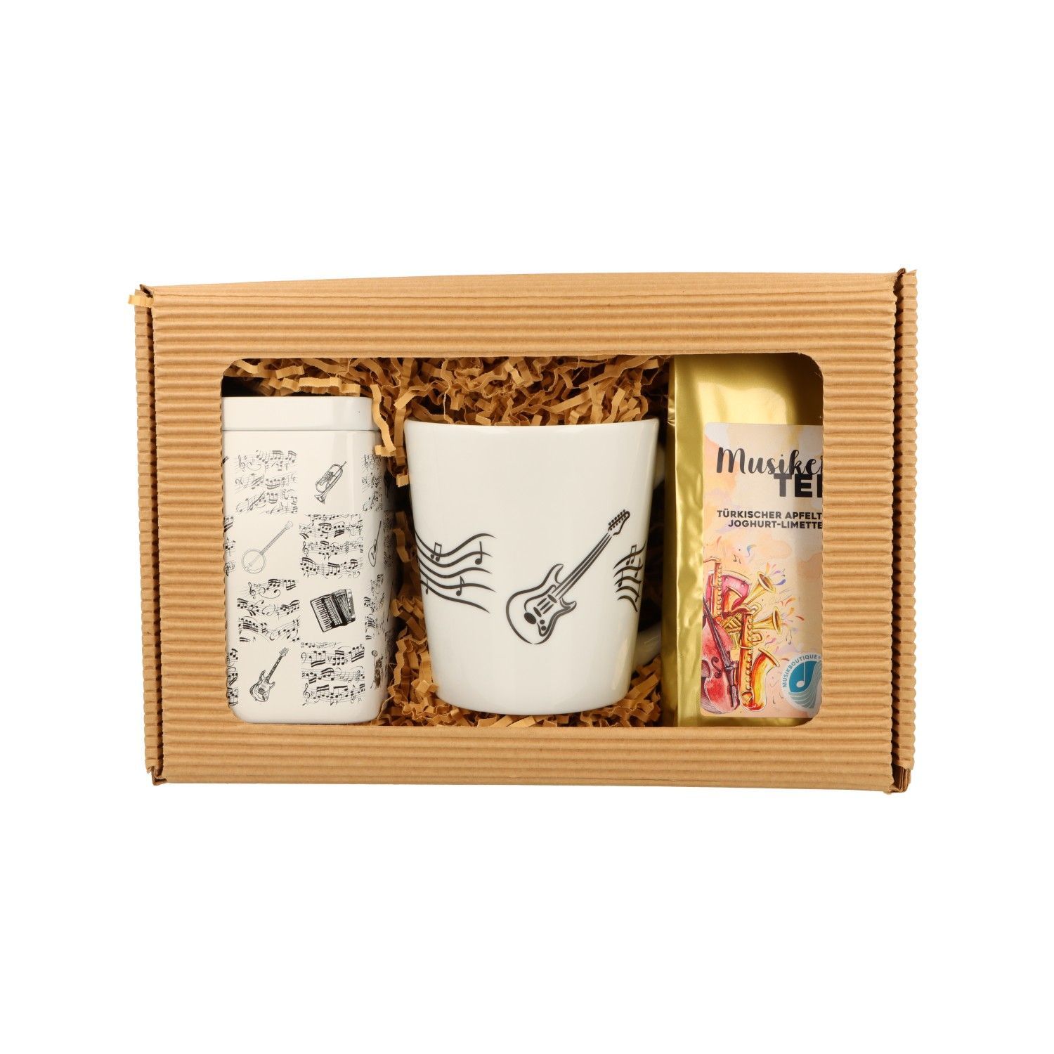Geschenkset Tee mit Instrument E-Gitarre