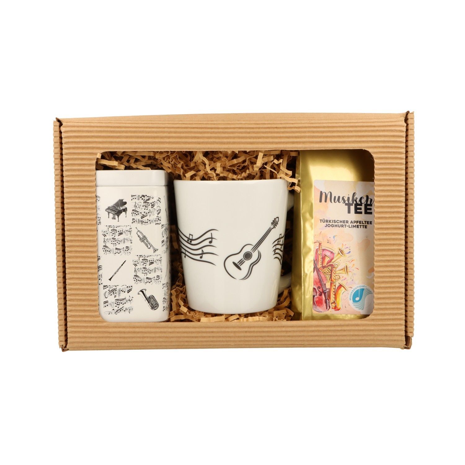 Geschenkset Tee mit Instrument Gitarre