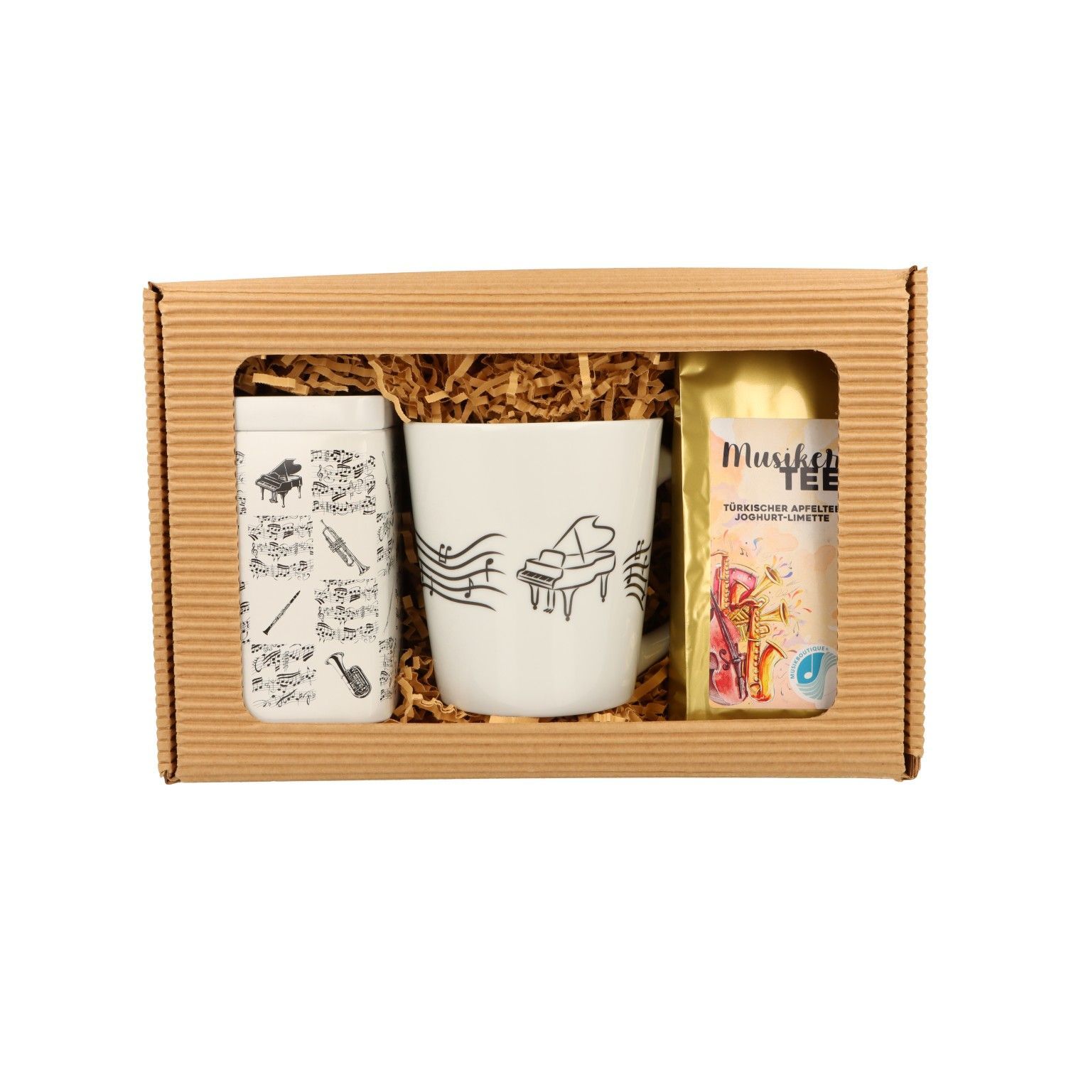 Geschenkset Tee mit Instrument Piano Flügel Klavier
