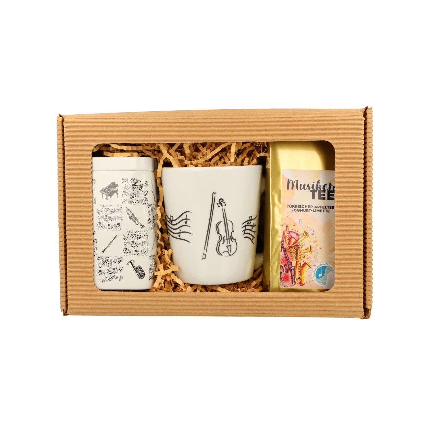 Geschenkset Tee mit Instrument Violine Cello Chello Bratsche