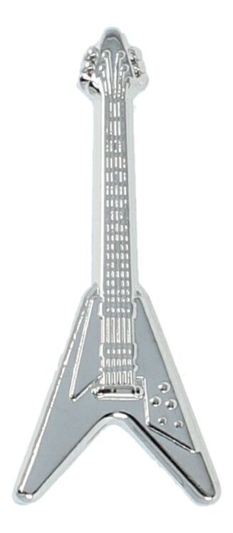 Pin E-Gitarre silberfarben Flying V