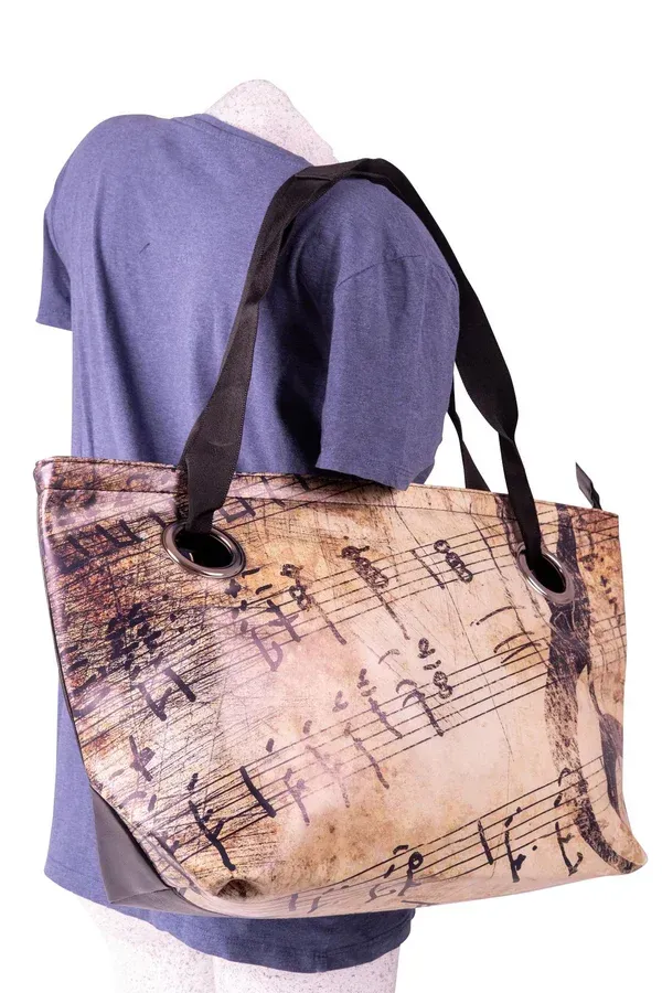 Große Henkeltasche mit Henkel Noten