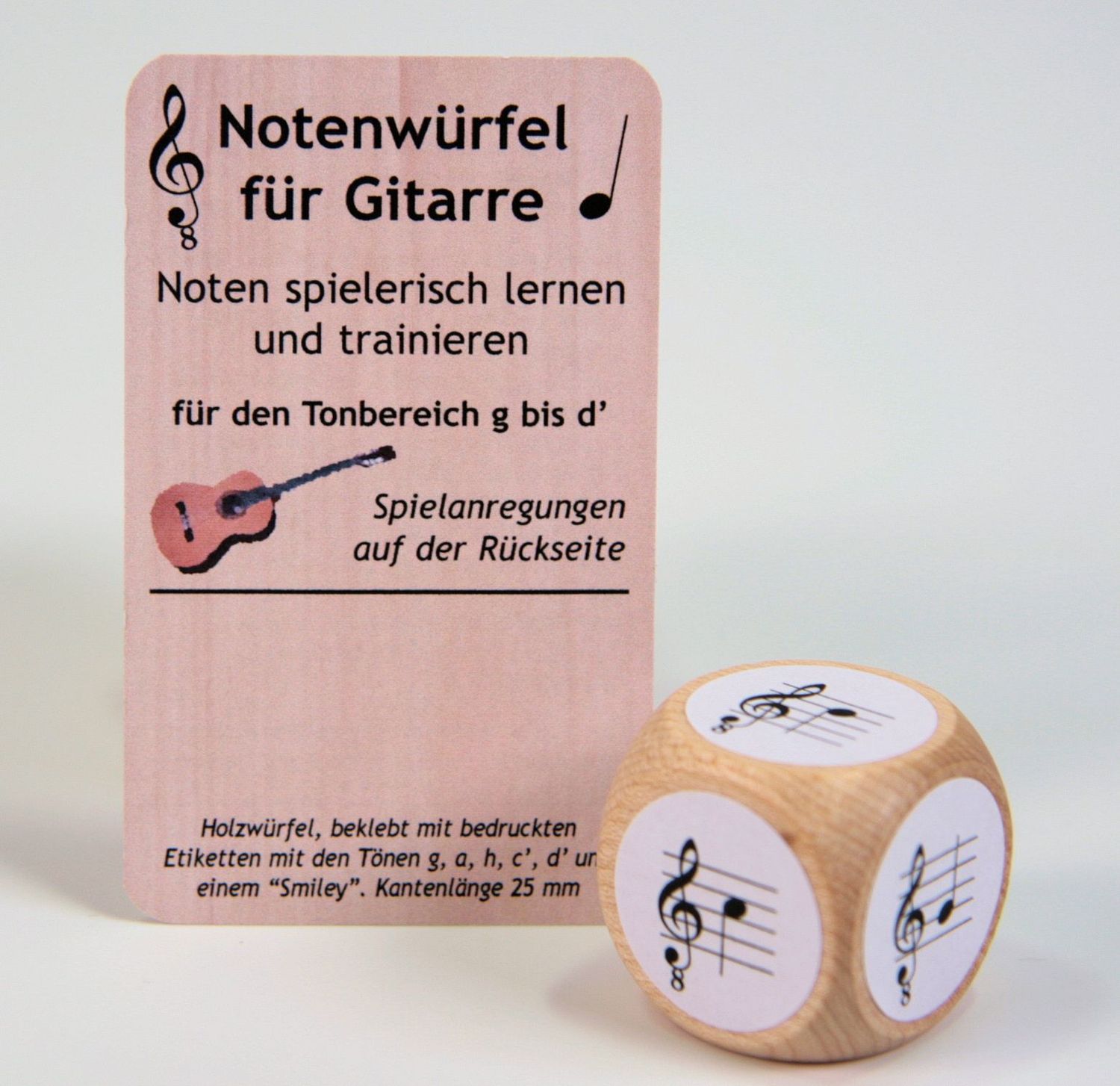Spiel Notenspiel Notenwürfel für Gitarre Tonbereich g - d'