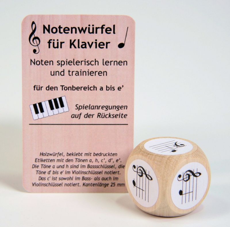 Spiel Notenspiel Notenwürfel für Klavier a - e'