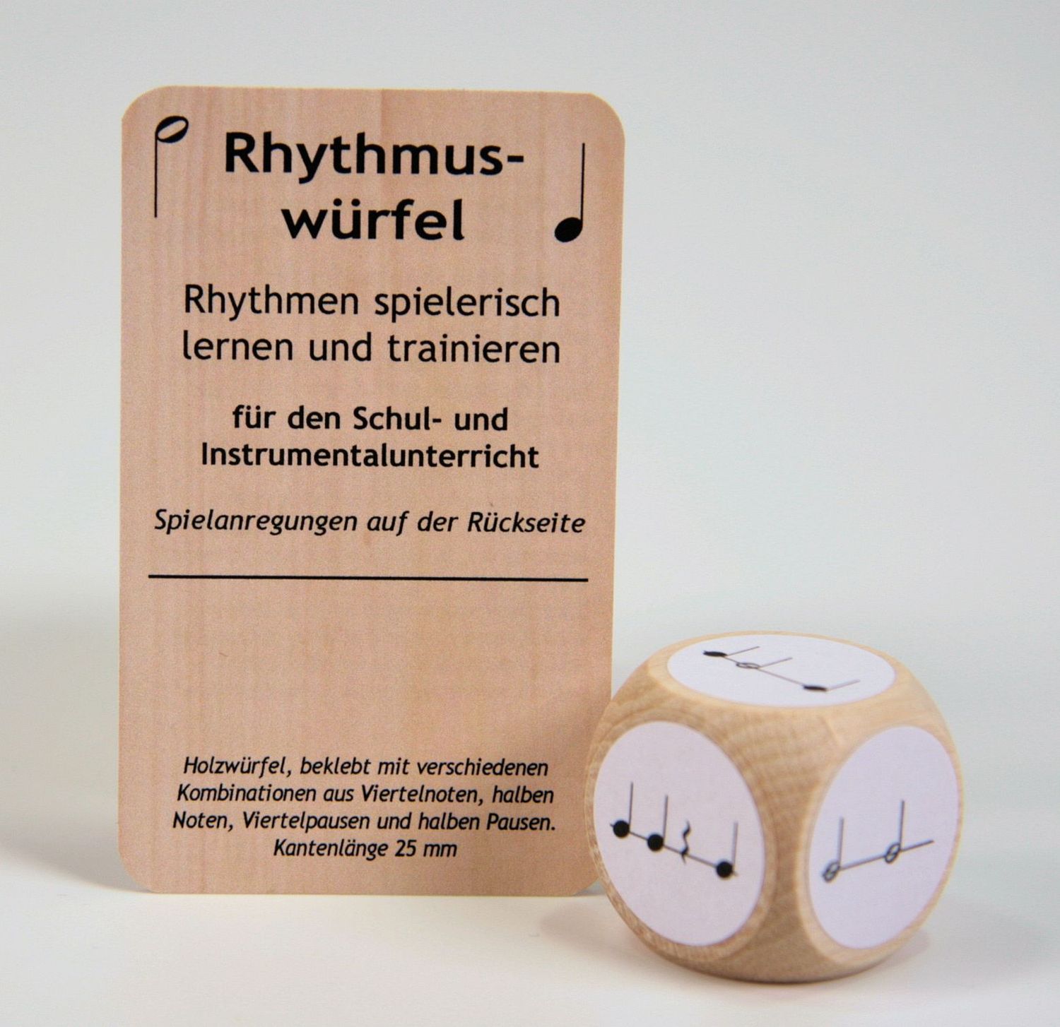 Spiel Notenspiel Notenwürfel Rhythmus-Würfel mit Kombinationen aus Viertel- und halben Noten und Pausen