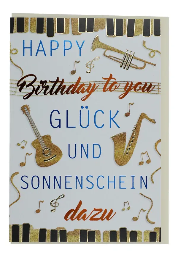 Karte Happy Birthday to you Glück und Sonnenschein dazu