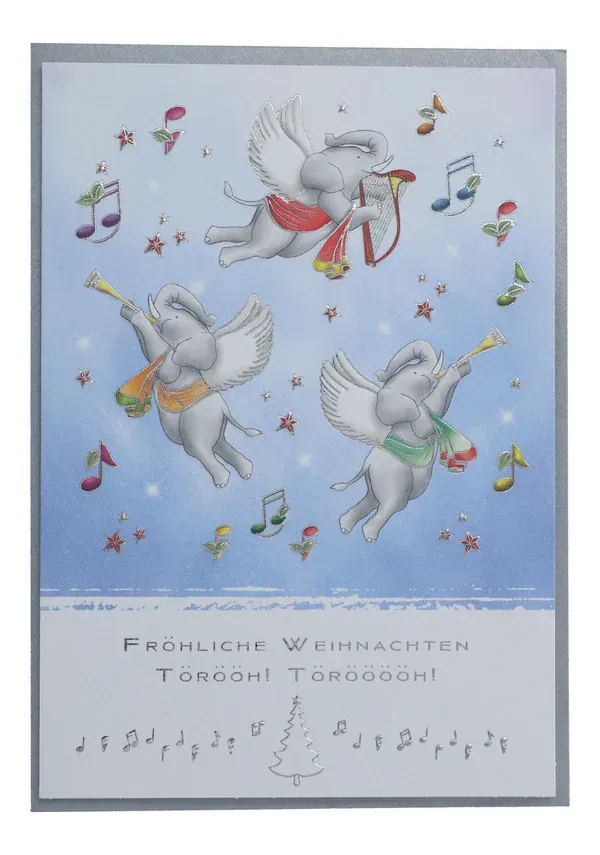 Karte Weihnachten + Elefant Elefanten Törööh
