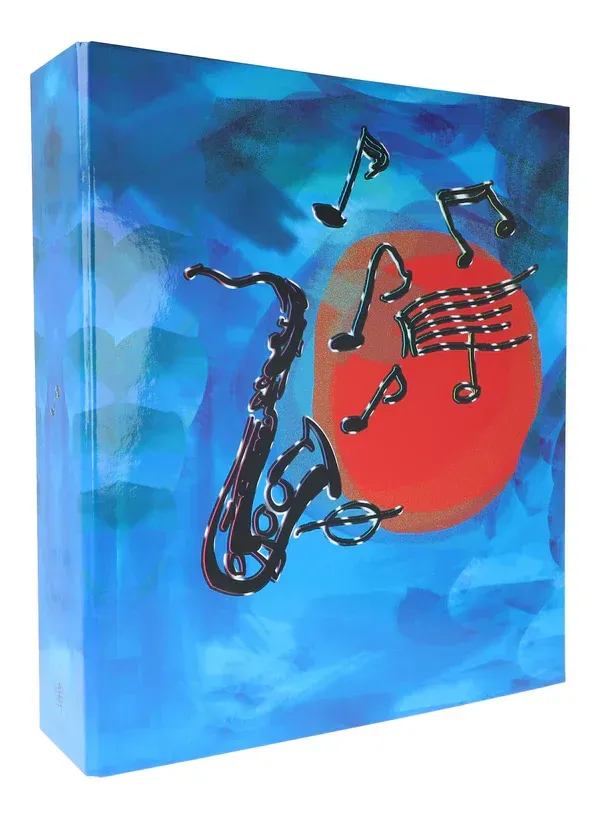 Ordner breit mit Saxofon blau Saxophon 2 loch