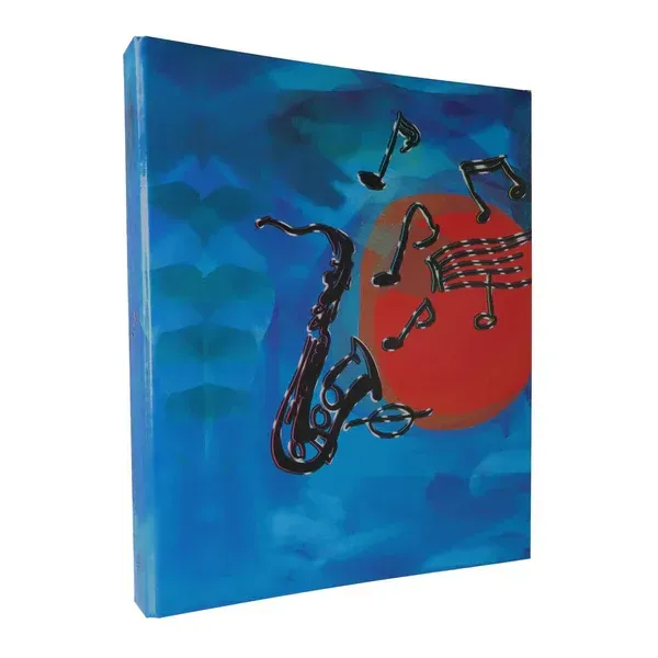 Ringbuch mit Saxofon blau Saxophon schmal 2 Ringe
