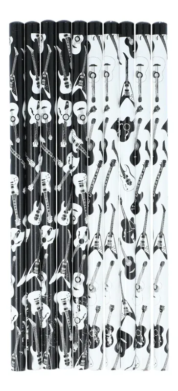 100 Bleistifte mit Note Gitarre Mix