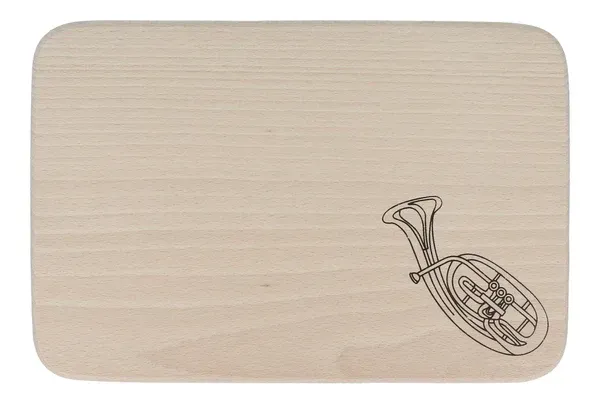 Schneidbrett Buchenholz Tenorhorn Brettchen