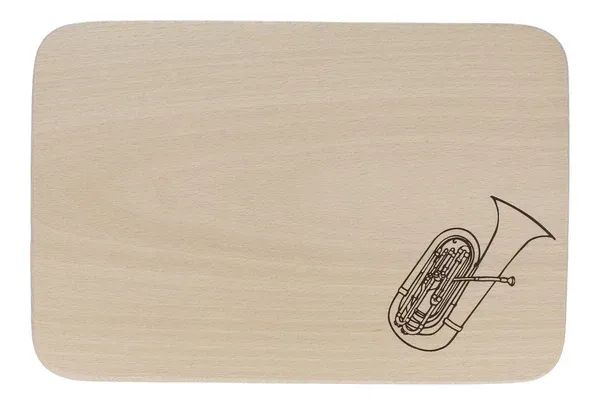 Schneidbrett Buchenholz Tuba Bass Brettchen