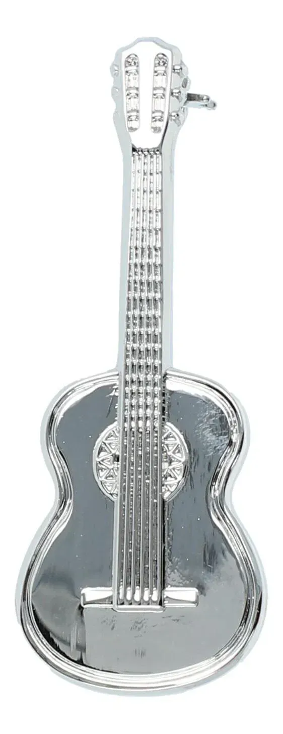 Brosche Gitarre silberfarben Anstecker Nadel